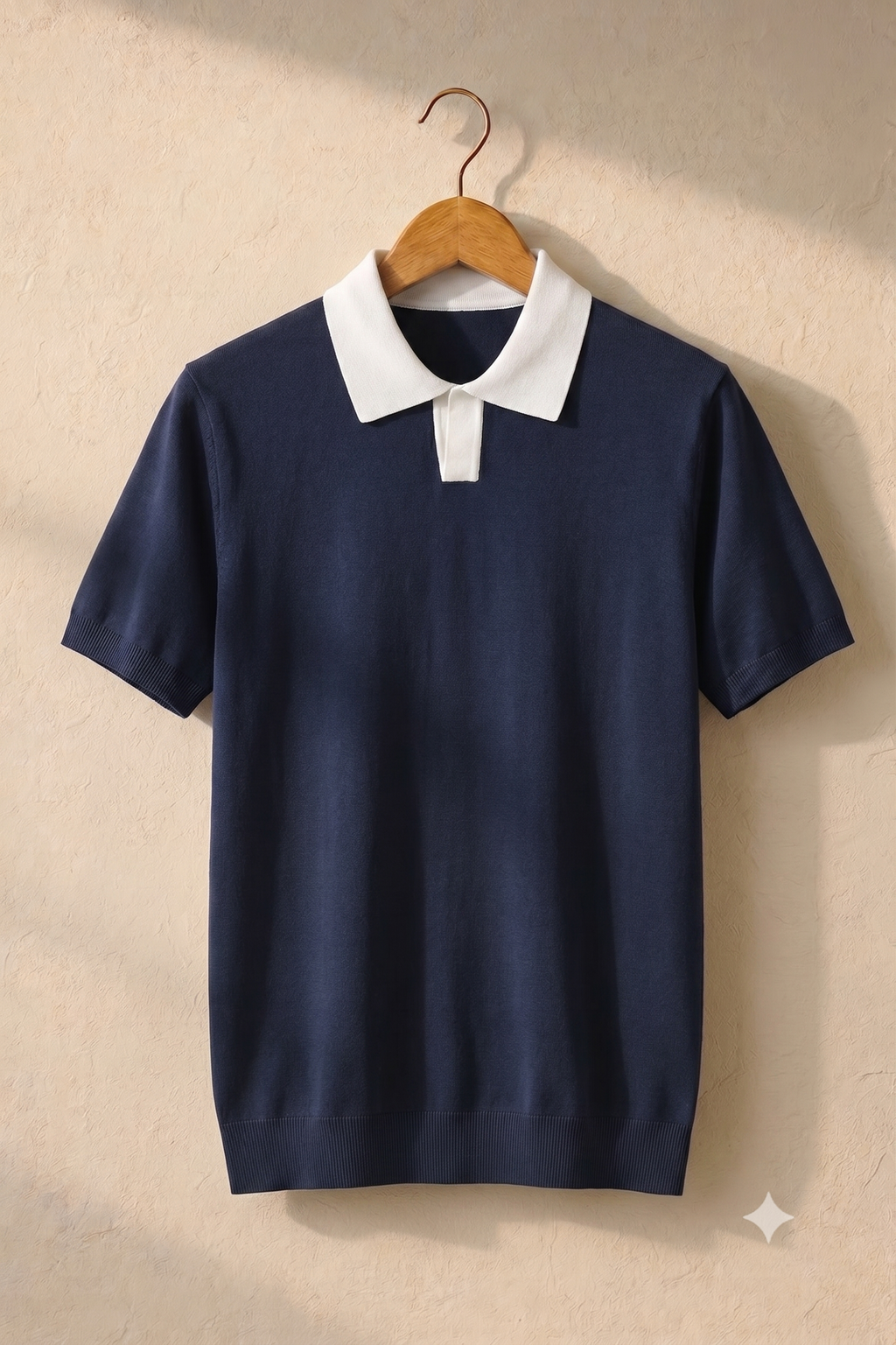 Men's Premium Contrast Collar Knit Polo T-Shirt