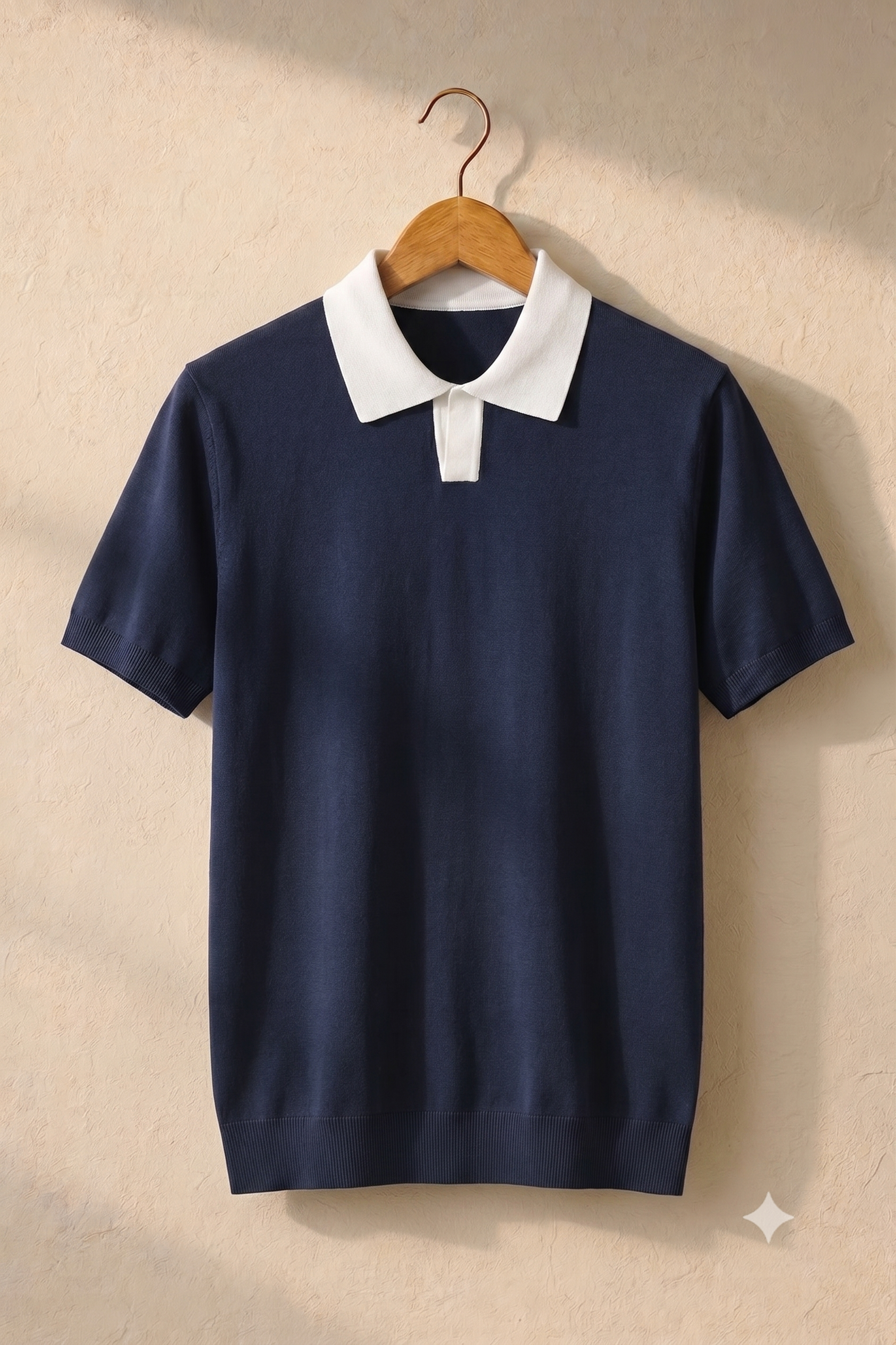 Men's Premium Contrast Collar Knit Polo T-Shirt