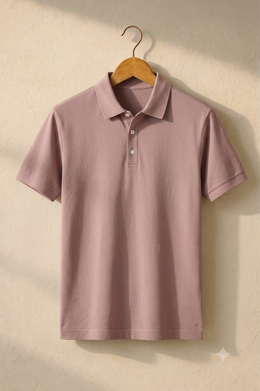 Men's Classic Dusty Pink Polo Tee