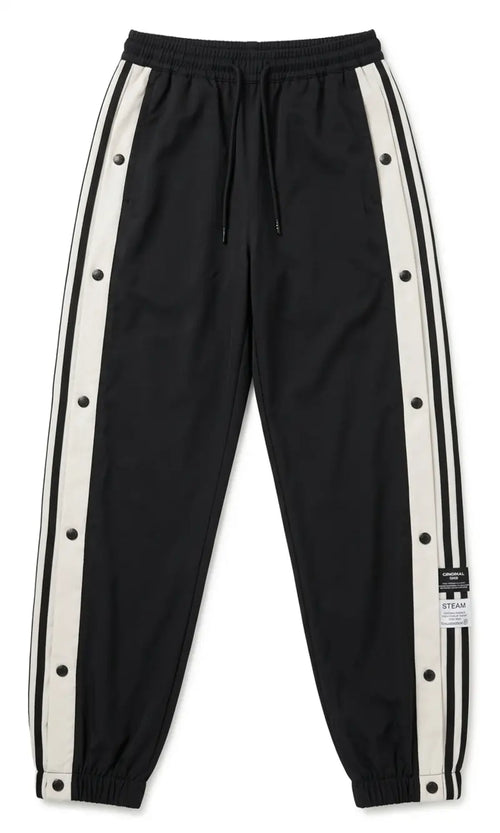 Men's Black Side Snap Track Pant